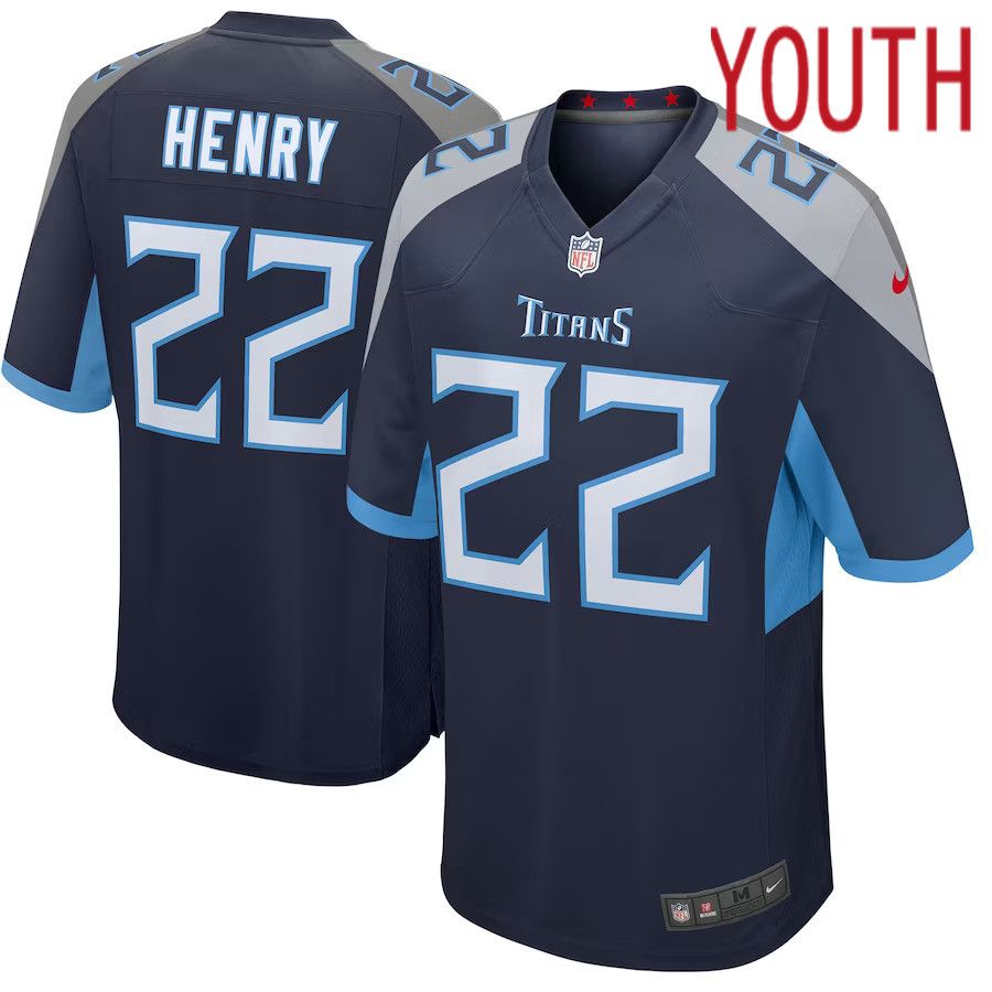 Youth Tennessee Titans #22 Derrick Henry Nike Navy Game Player NFL Jersey